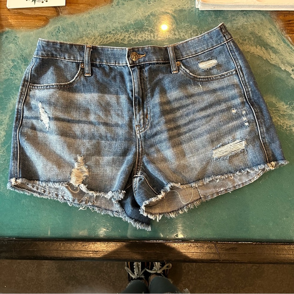 Aerie Daydream Denim Elastic Waistband Short shorts